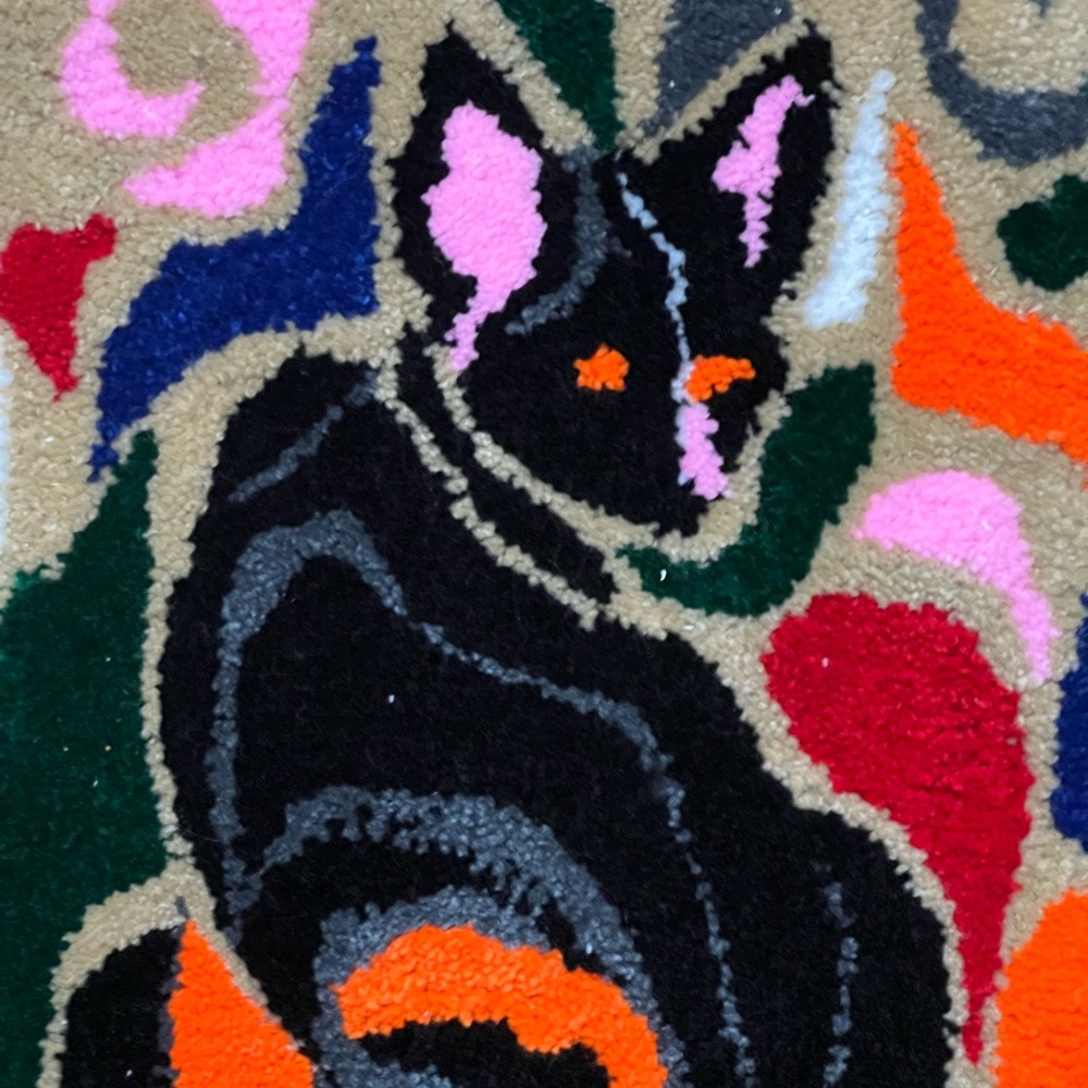 Black cat with design Tufted custom rug - Picture 7 of 10